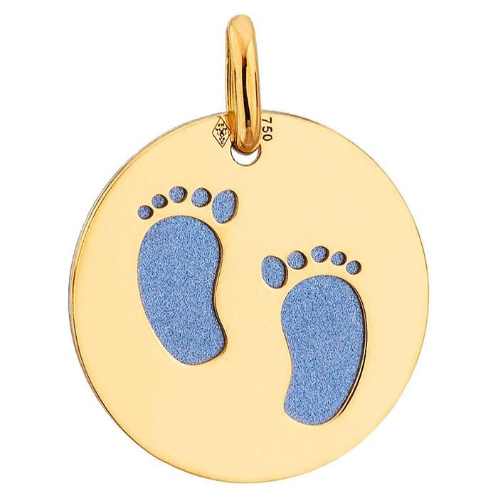 Médaille empreinte de pieds de bébé en or jaune - Lucas Lucor